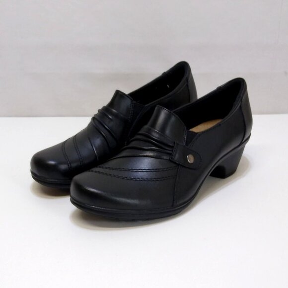 Magellan Outdoors Leather Upper Slip-On Ankle Booties Putian Women Size 8M Black - Picture 1 of 7